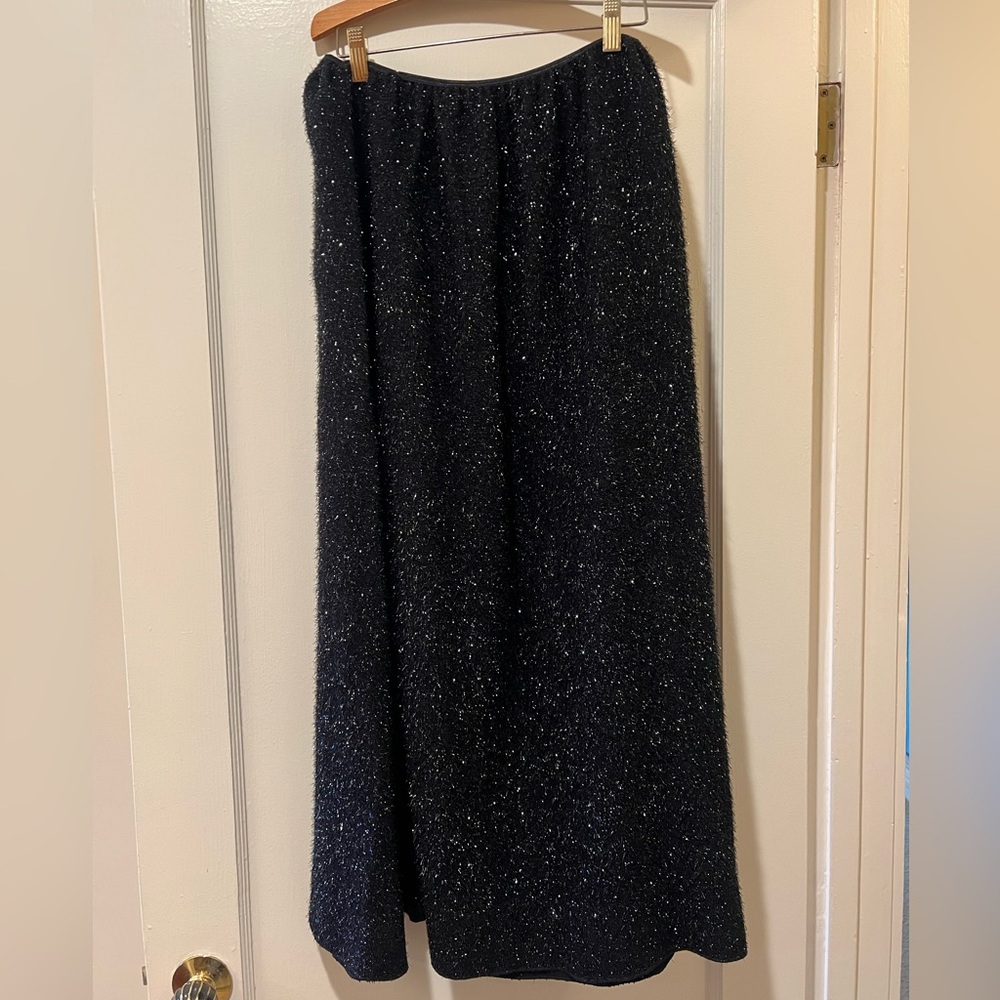 Chic Black Glitter Skirt